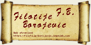 Filotije Borojević vizit kartica
